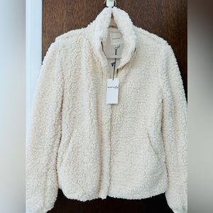 Never worn! Sherpa full-zip jacket. Thread & Supply. Size small.
